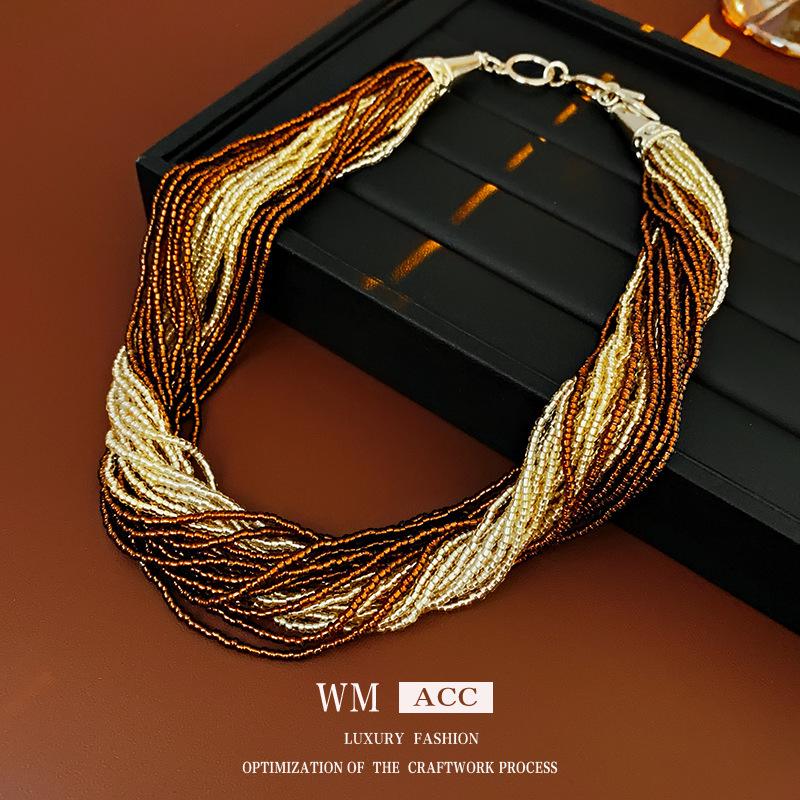 

Красочное хрустальное колье на ключицу - Высококлассный, универсальный дизайн в стиле легкой роскоши.