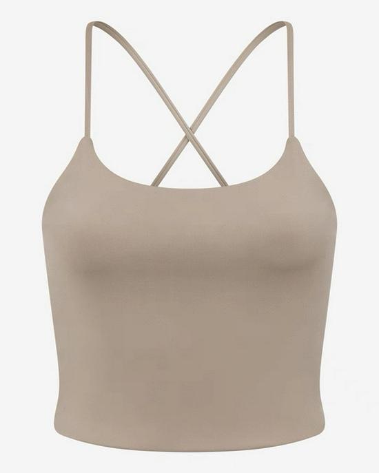 European & American Nude Feel Strap Yoga Set: Tummy Control & Hip Lift Cami with Tight-Fit Sports Pants