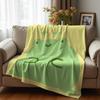Pale Yellow Blue Polka Dot Soft Flannel Blanket Breathable Warm Throw for Office Car Sofa Kids Room Birthday Xmas Gift
