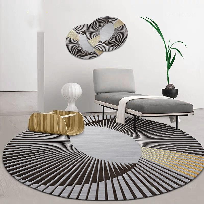 Simple Round Carpet Crystal Velvet Living Room Sofa Coffee Table Blanket Home Office Chair WearResistant And Easy To Take Care Of Foot Pad