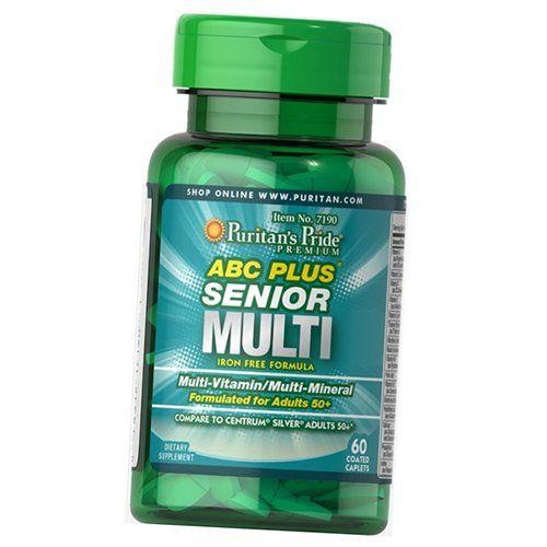 Vitamins for the Elderly, Without Iron, ABC Plus Senior Multi Iron Free, Puritan's Pride 60caplets (36367199)