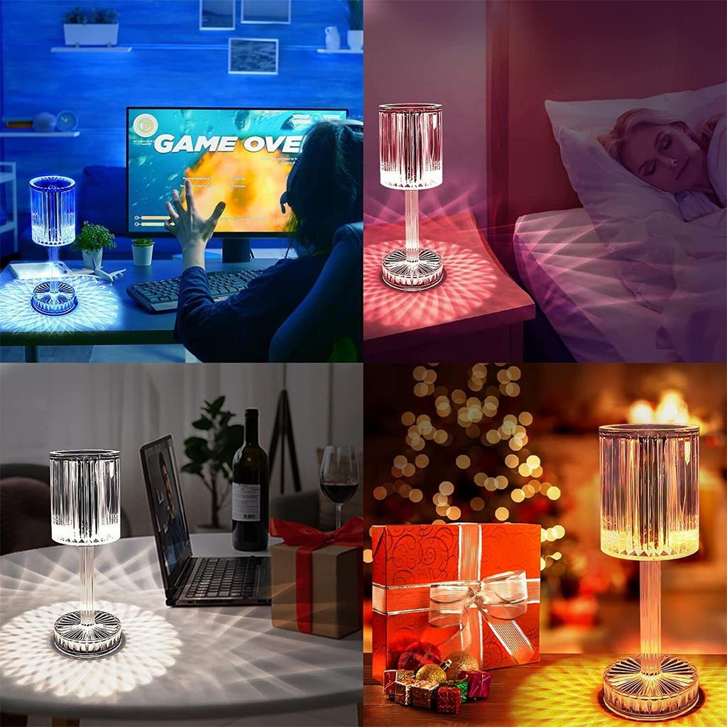 Crystal Table Lamp Touch Remote Control Acrylic Night Lamp Room Lights Home Decoration For Bedroom Office Bar Wedding