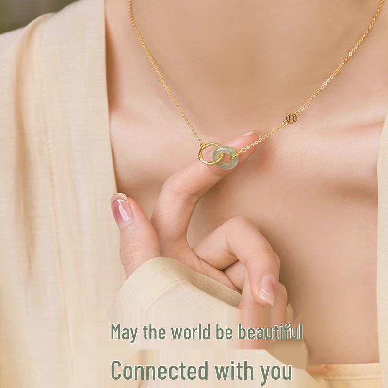 2024 Sterling Silver Bamboo Necklace with Jade Pendant - Elegant Women's Gift for Birthdays & Christmas