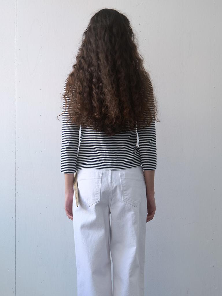 KIJUN Stripe Mid Sleeve Tee Navy