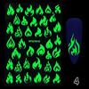 1Pc Luminous 3D Nail Sticker Scary Decals Festive Glow Halloween Nail Stickers