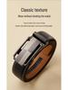 Men's Top Grain Cowhide Leather Belt with Automatic Buckle - Genuine, Casual, Versatile Style