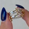 s/set Spinelli Kilcollin Ring Stainless Steel Micro Paved CZ White Gold Color Stackable Rings For Women Fashion Jewelrly