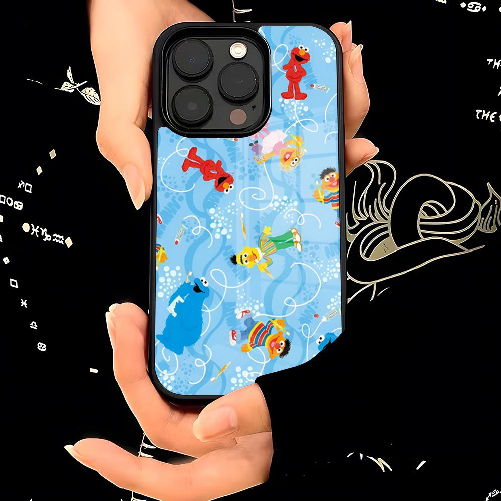 Cartoon S-Sesame S-Street Phone Case PC+TPU For IPhone 17 16 15ProMax 13 16 11 12 14 Pro Xs Max Mini Xr X Plus Cover
