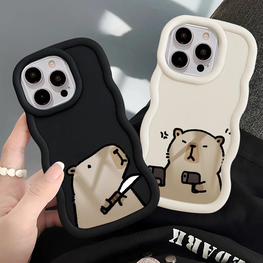 Soft Phone Cover Case for iPhone XR 14 8 12 17 Air 15 Plus 11 13 16 Pro Max Cartoon Cute Capybara