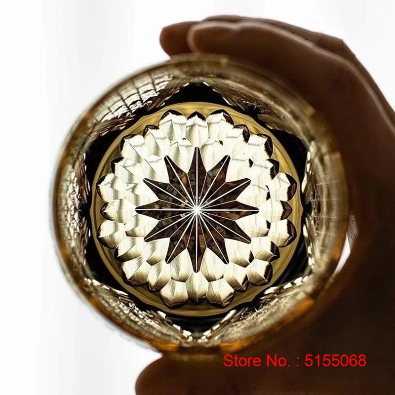 Hand Engraving Crystal White Rime Edo Kiriko Wine Glasses High End Whiskey Cup Brandy Snifter Artwork Liquor Glass Mug Gift Box