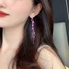 Women Versatile Rose Earrings Alloy Long Tassels Elegant Temperament Eardrop
