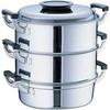 Mikoshima Seisakusho Momojirushi Round Steamer, 27cm, 3 Tiers, 18-0 Stainless Steel, Made In Japan, AMS72273