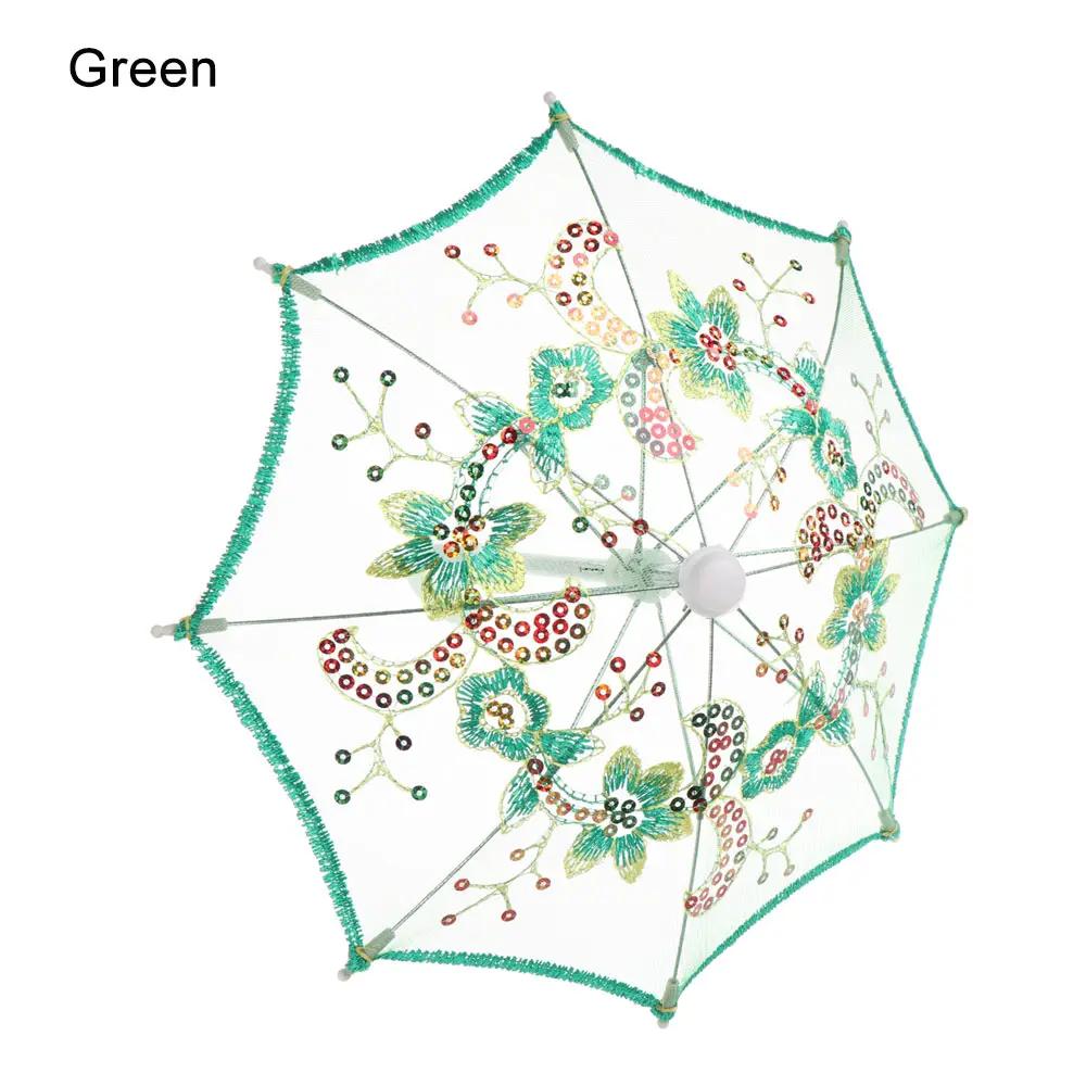New Lace Embroidered Sunshade Umbrella Rain Gear For Handmade Doll Accessories Kids Birthday Gift
