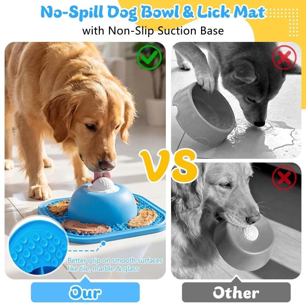 Resin Slow Feeder Dog Bowls Interactive Rolling Ball Puppy Licking Toy Pet Lick Mat Pet Home Use