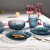 LOVWISH Tasse aus tintenblauem Glas mit Henkel