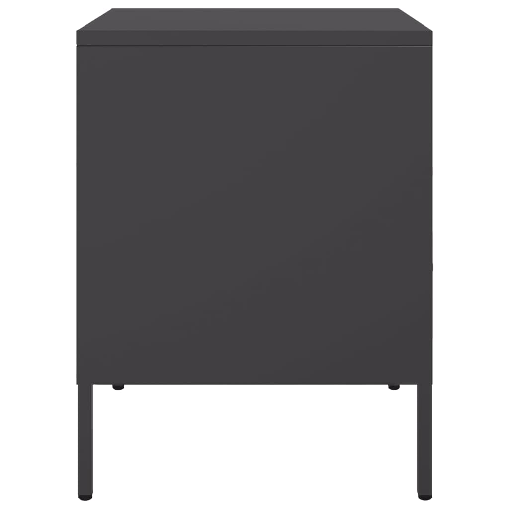 Nightstand Black 36 X 39 X 50.5 Cm Steel