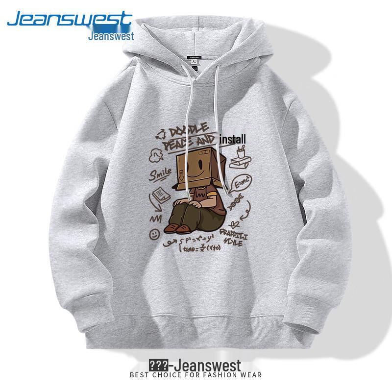 Sweat à capuche pour homme Jeanswest poids lourd avec imprimé Paper Bag Man