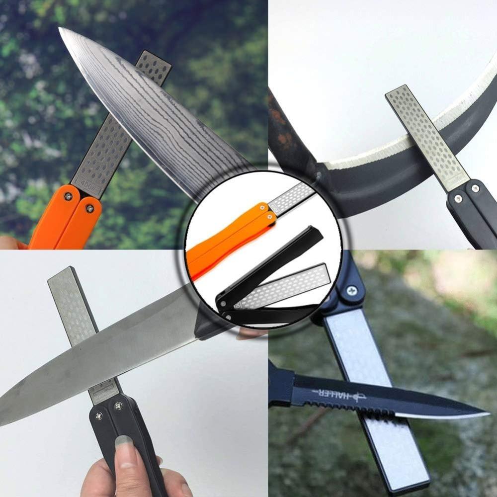 1 Pack Double Sided Whetstone 600 Grit Portable Handheld Double Sided Knife Sharpener for Pocket Folding Knife Sharpening Stone