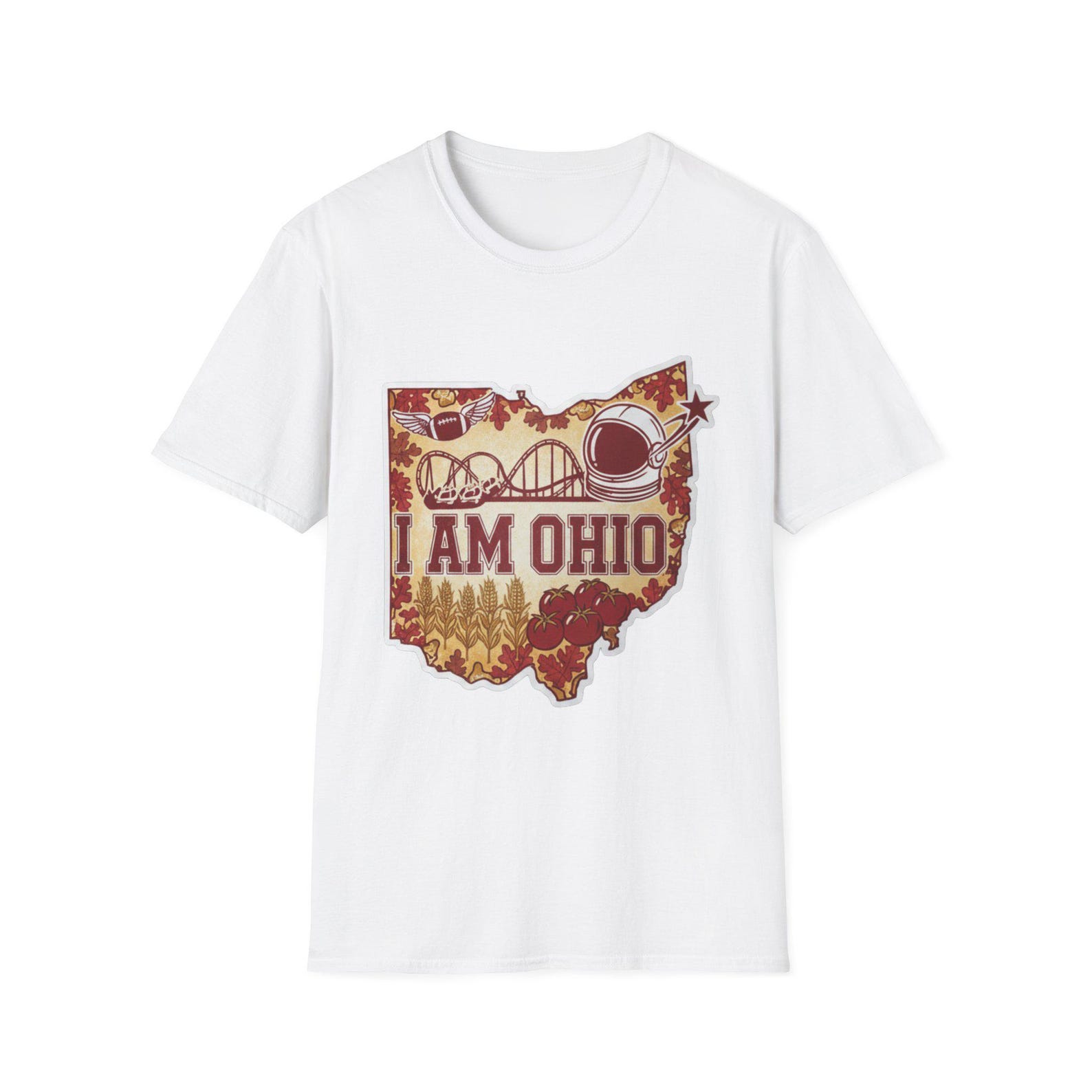 I Am Ohio state outline graphic T-Shirt | Ohio landmarks design M