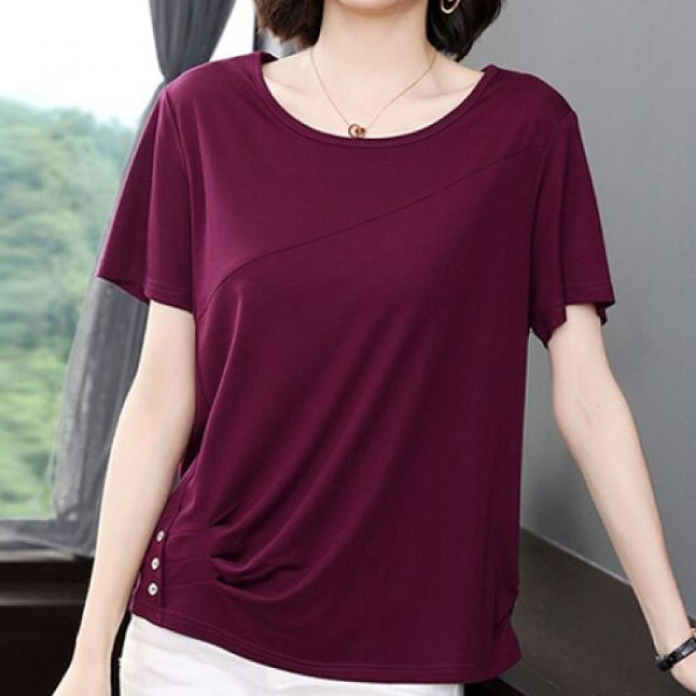 Navava NT1553 Simple Solid Round Neck ShorT Sleeve T shirT