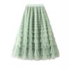 Cake Skirt Mesh Bustier Skirt Female Spring and Fall Temperament Layer Gauze Skirt Long Section High Waist Fluffy Skirt Pleated Long Skirt