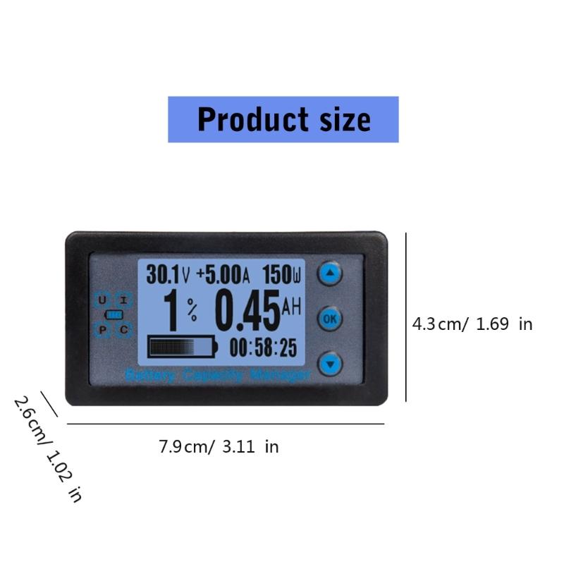 DC8-120V Battery Capacity Indicator Voltages Meter with Digital Display Waterproof Monitors Voltmeter Tester