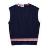 Martine Golf Cable V-Neck Knit Vest_Navy (Men)