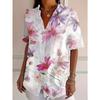 Women's Shirt Short Sleeve Shirt Button Down Blouse Floral Printed Daily Casual Collar Regular Tops Daily Summer Spring