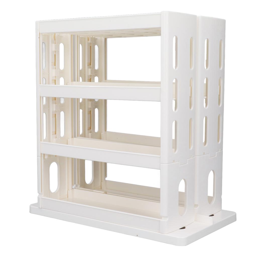 Folding Storage Shelf 90 Degree Rotating Spice Organizer Rack for Kitchen and Bathroom Cabinet