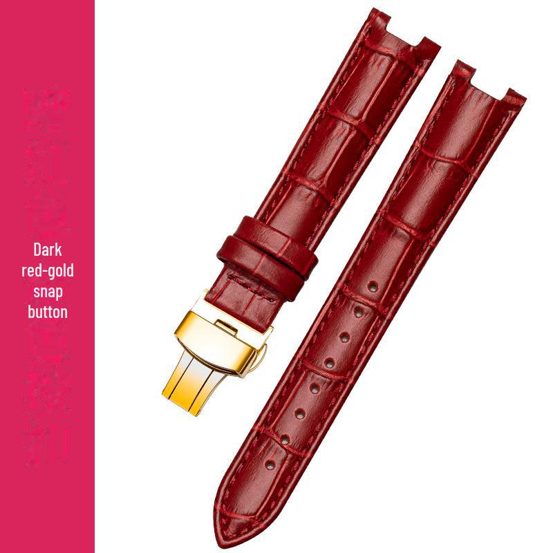 

Красный и черный женский ремешок из натуральной кожи Ronnie Notch для серии 616368/616764 Connector 14mm, Notch 7mm, Depth 3mm