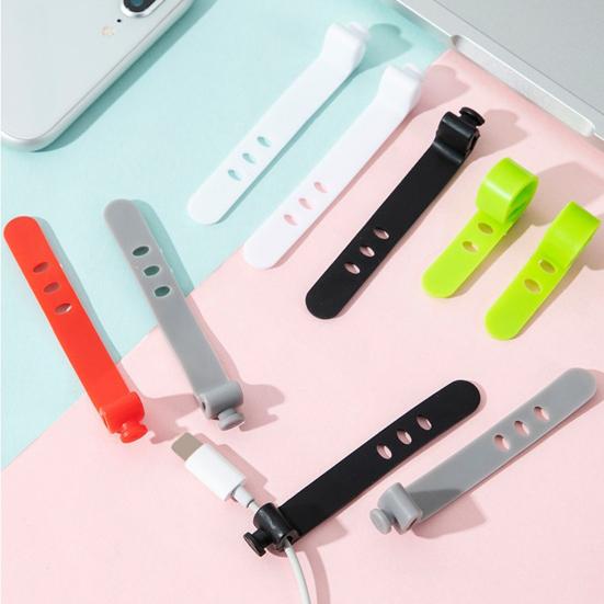 5Pcs Cable Organizer Ties Management for Headphones Flexible Wire Silicone Reusable Cable TV USB Computer