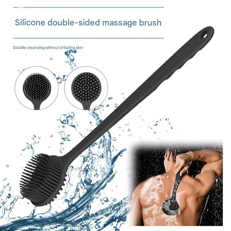 4 Piece Set for Washing Face Hair Taking a Shower with Silicone Facial Cleanser Long Handle Massage