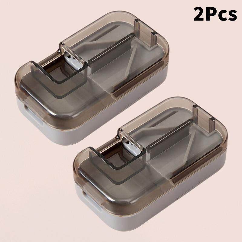 Multifunctional Medicine Tablet Cutter Pill Cutter Tablet Storage Box Medication Splitter Mini Portable Pill Dispenser