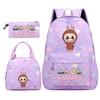 3Pcs/set Backpack for Girl School Teen Student Knapsack Women Rucksack with Lunch Bags Pencil Bag Fish Scale Style Bags