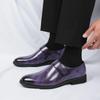 New Purple Formal Shoes for Man Pointed-Toe Men's Dress Shoes Comfortable Slip-On Social Shoes Male Zapatos De Vestir Hombre