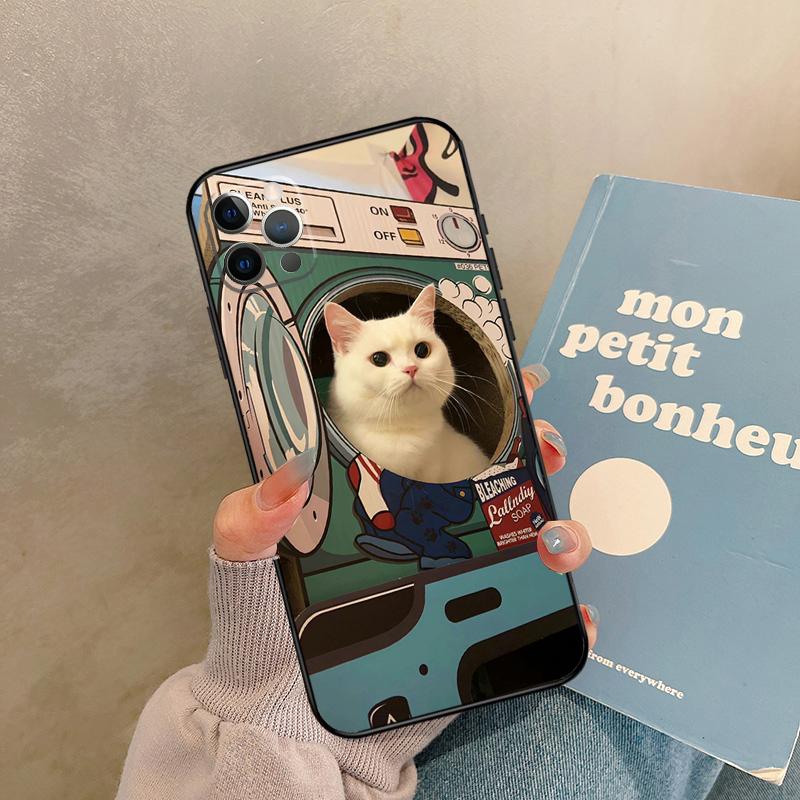 

Забавный Милый Котенок Эстетичный Чехол Для iPhone 17 Air 16 15 14 13 11 12 Pro Max 13 mini XR 15 16 Plus 16e Задняя Крышка iPhone 16Pro MAX