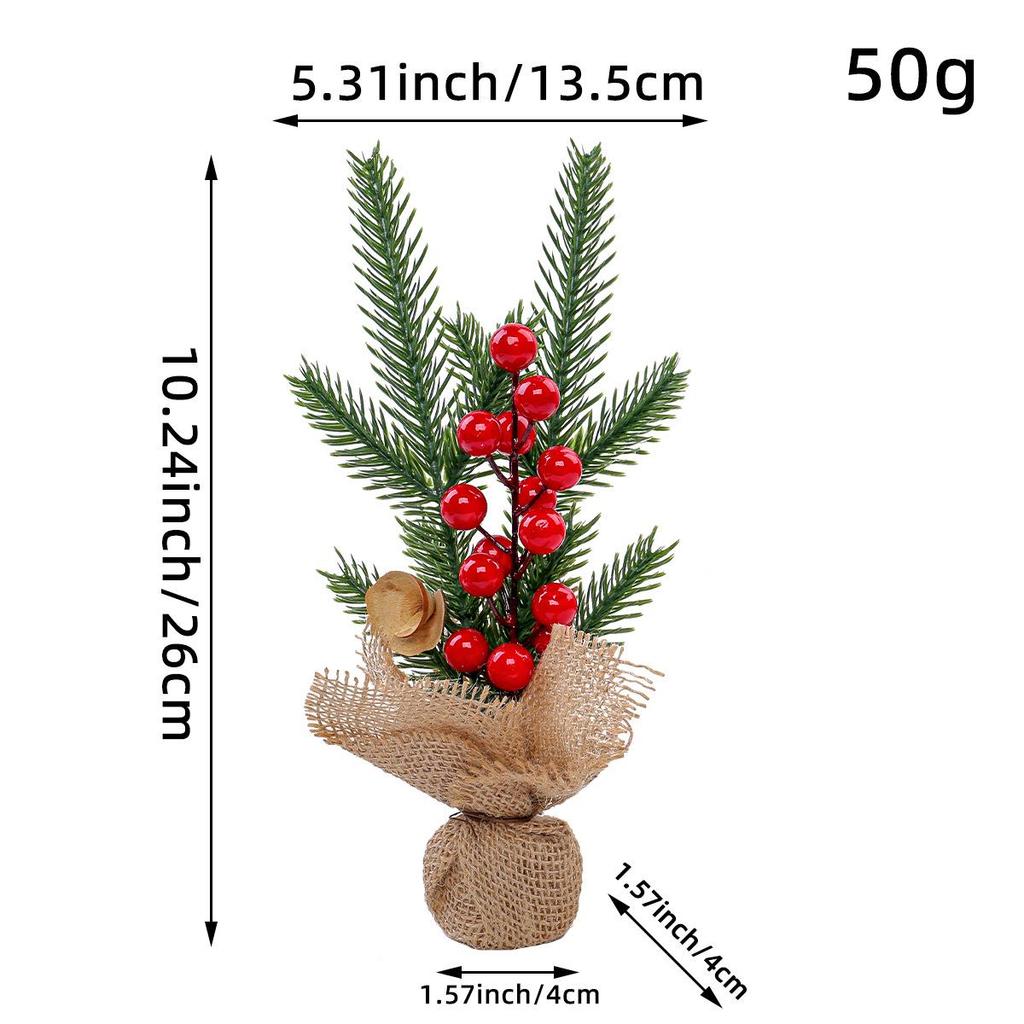 25CM Mini Christmas Tree Ornament for Tabletop or Window Display - Festive Potted Decoration