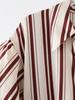 European & American Style Women's V-Neck Striped Midi Dress with Belt, Spring 2026 New Arrivals.