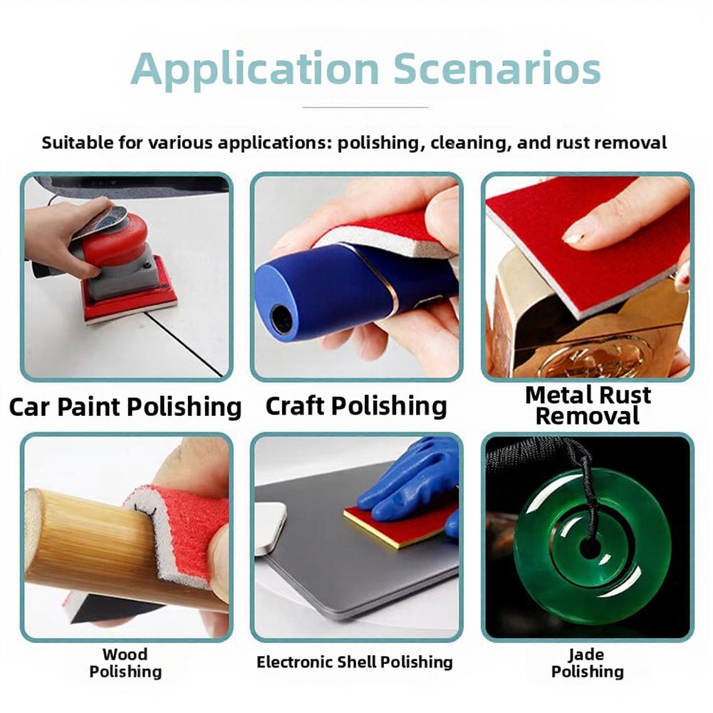 3-inch Round Flocked Automotive Putty Sanding Sponge Sandpaper 50pcs Suitable For Various Curved For Surface Operations