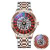Dulunwe Roulette Wheel Automatic Watches for Men Automatically Waterproof Mens Unique Style Roulette Mechanical Watch for Game Night