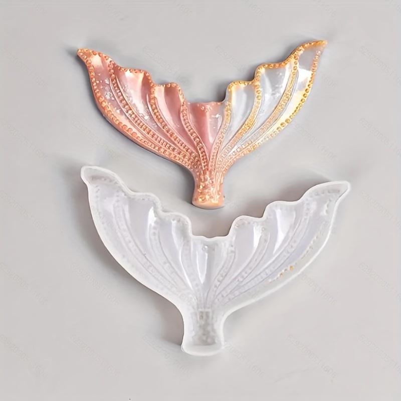 3Charming Mermaid Tail Silicone Mold Pendant-Sparkling Crystal Cake Decoration Handmade Fishtail Baking Creative