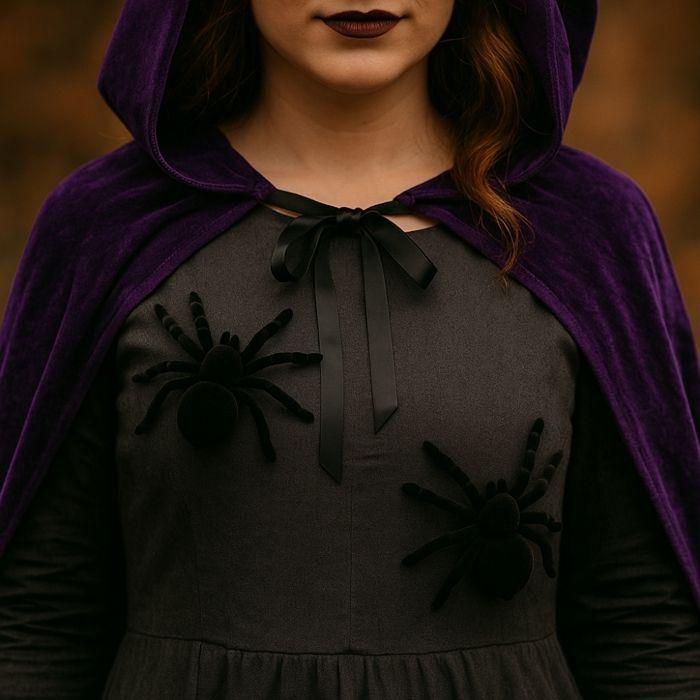 Décoration Halloween - SIROCO - Lot de 2 Grandes Araignées Velours 10 cm - Noir - Réaliste - Réutilisables