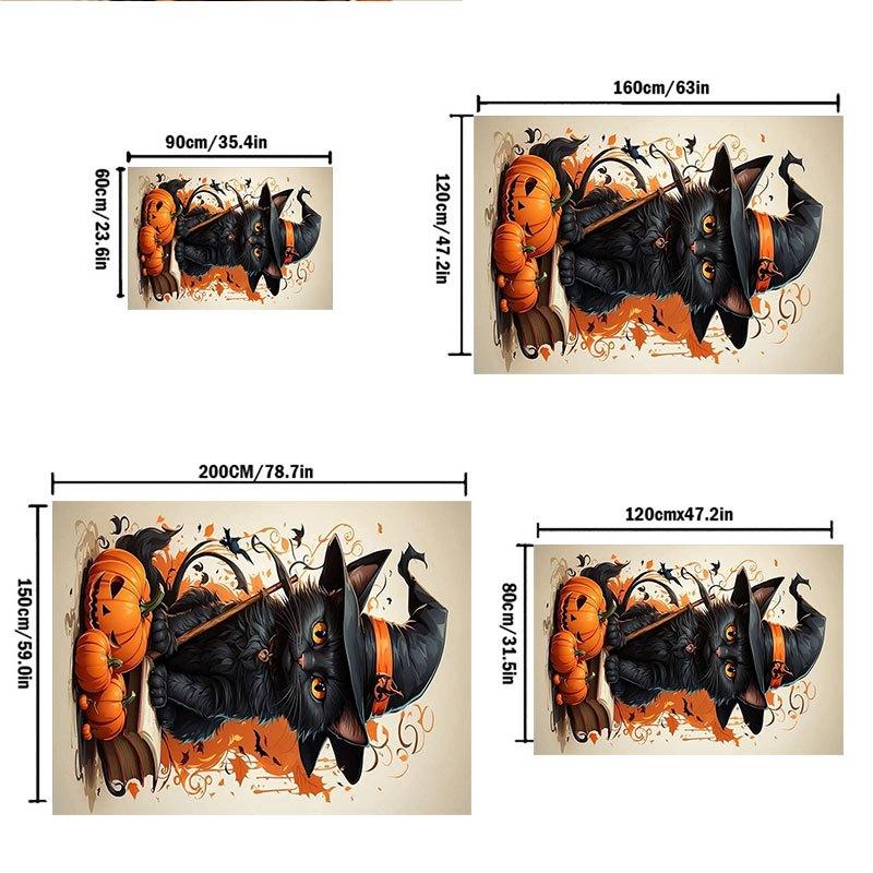 "Halloween Witch Cat Decorations - Spooky Black Cat with Hat"Office Mat Home Decor Office Desk Chair Carpet for office ph122
