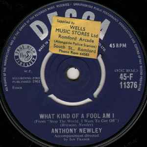 

7inch Record ANTHONY NEWLEY - What Kind Of Fool Am I / Once In A 45F11376 DECCA 1961 UK Pop Used
