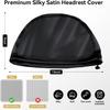 Headrest Covers For Cars Satin Universal Car Headrest Covers 2Pcs For Hair Protection Adjustable And Reusable Anti-Dirty Flexible Hear Rest Cover For