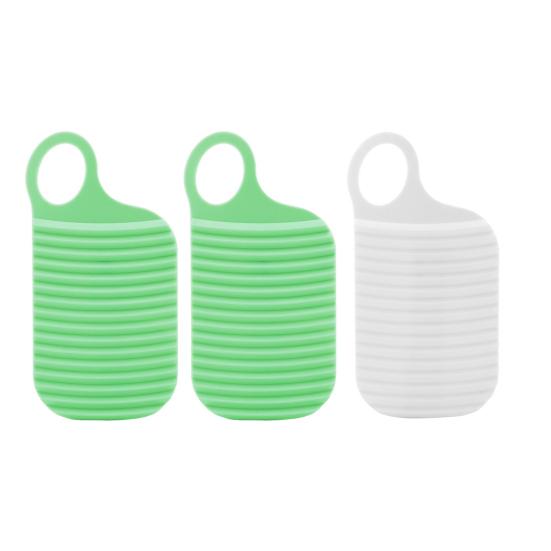 2/3Pcs Mini Washing Board Ergonomic Handle Lightweight Thickened Non-slip Portable Travel Handheld Underwear Sock Towel Laundry Washing Board