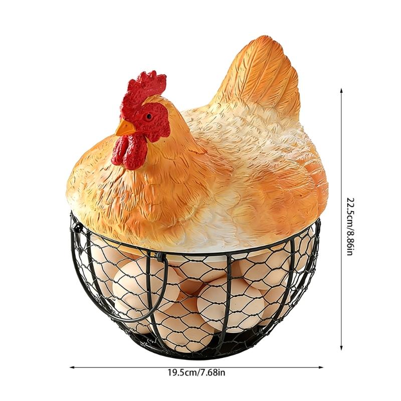 Handmade Eggs Storage Container for Kitchen Countertop Chicken Eggs Basket with Lid For Organizing Items