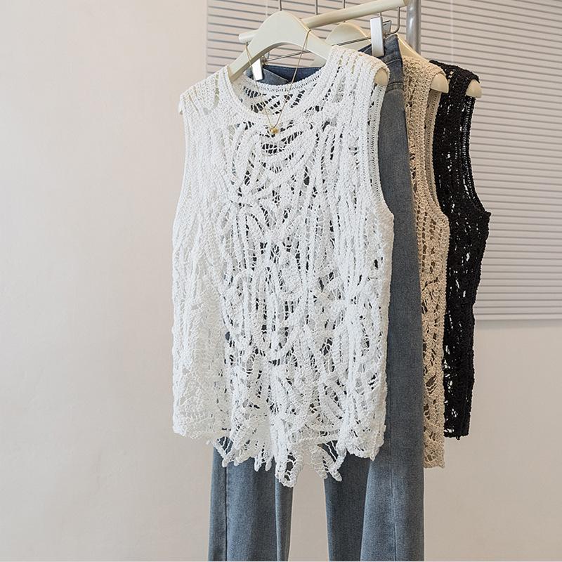 

2025 Summer Plus Size Women s Korean Style Layered Vest - Fashionable, Versatile, and Simple Design 2XL білий