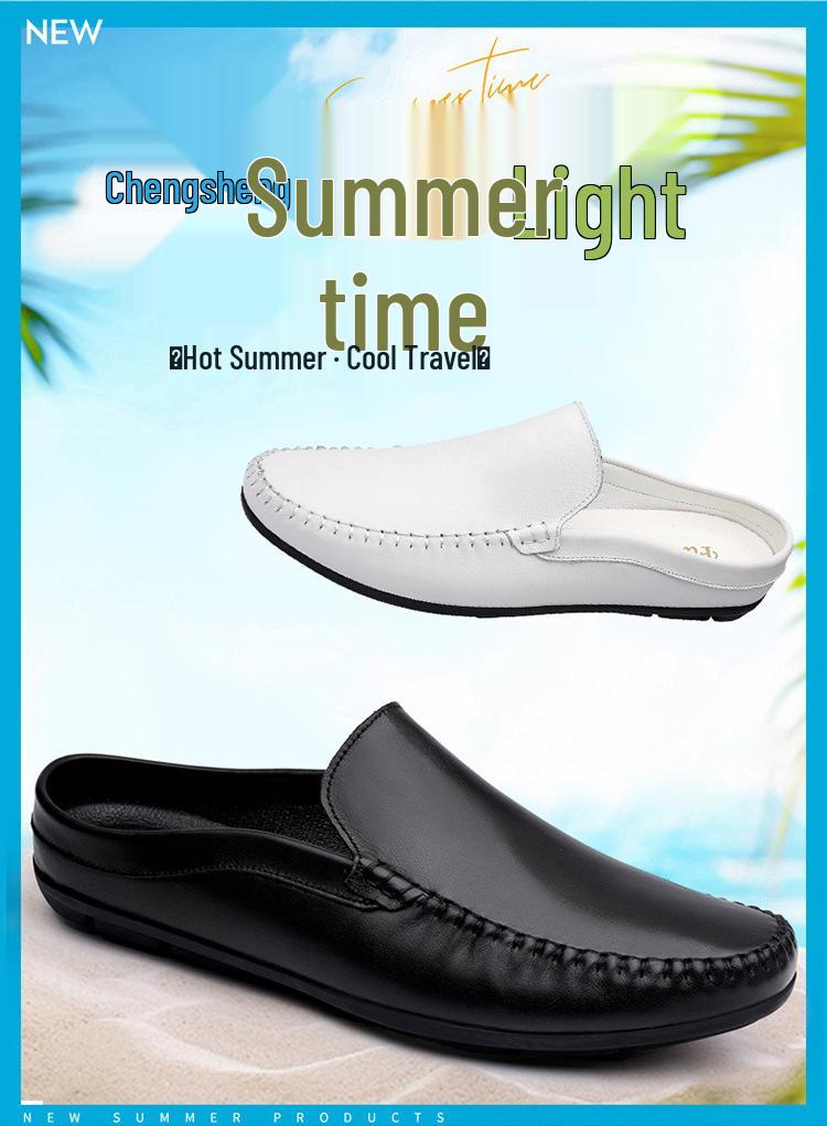Men's Genuine Leather Breathable Closed-Toe Slip-On Driving Loafers, Size 46