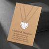 1 Pair Necklace Family Bonds Heart-Shaped Pendant Necklace Mom Daughter Matching Charm Necklace Jewelry Accessories